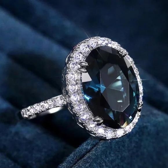 Jewelry - LONDON BLUE 925 STERLING SILVER DIAMOND RING